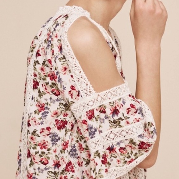 ANTHROPOLOGIE Blue Tassel Blouse / Size XS - Picture 3 of 9